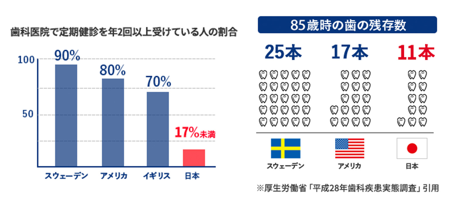 85歳で25本も歯が残っているスウェーデン